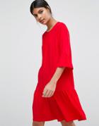 Y.a.s Dress With Frill Hem - Red