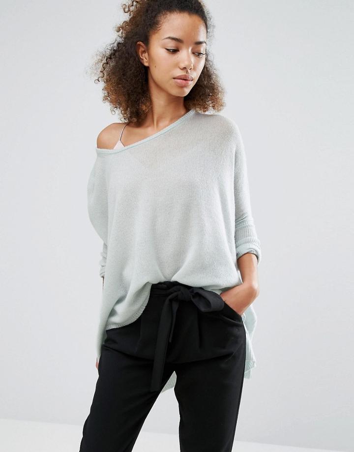 Subtle Luxury Cashmere Loose & Easy Sweater In Light Blue - Blue
