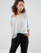 Subtle Luxury Cashmere Loose & Easy Sweater In Light Blue - Blue