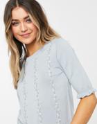 Oasis Embroidered Floral Knitted Sweater In Blue-blues