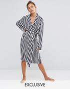 Chelsea Peers Striped Dressing Gown - Blue