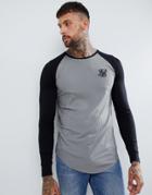 Siksilk Raglan T-shirt In Gray Rib