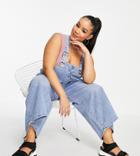 Simply Be Denim Jumpsuit In Stonewash-blues