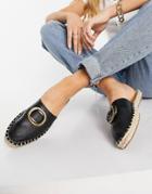 Asos Design Jolene Hardware Espadrille Mules In Black