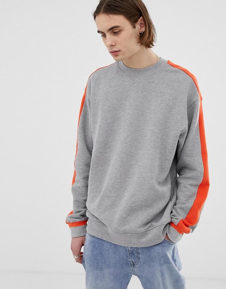 Weekday Billy Peached Sweatshirt In Gray