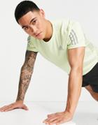 Adidas Running Own The Run T-shirt In Lime Green