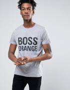 Boss Orange By Hugo Boss Logo T-shirt Slim Fit In Gray Marl - Gray