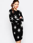 Love Moschino Starburst Sweater Dress - Black