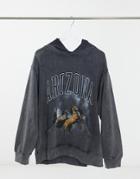 Jaded London Arizona Hoodie With Horse Screen Print In Gray-grey