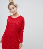 Willow & Paige Sweater Dress In Polka Dot - Red