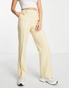 Aligne High Waist Wide Leg Tailored Pants In Buttermilk - Part Of A Set-white