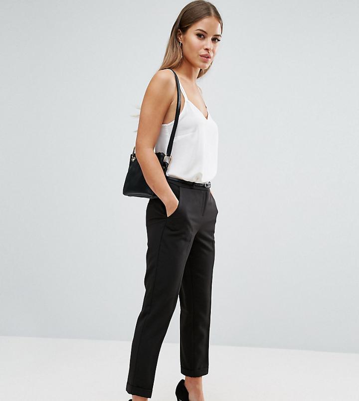 Asos Petite Cigarette Pants With Belt