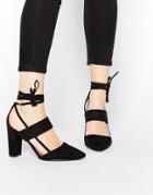 Truffle Collection Mona Ankle Tie Heeled Shoes - Black Mf