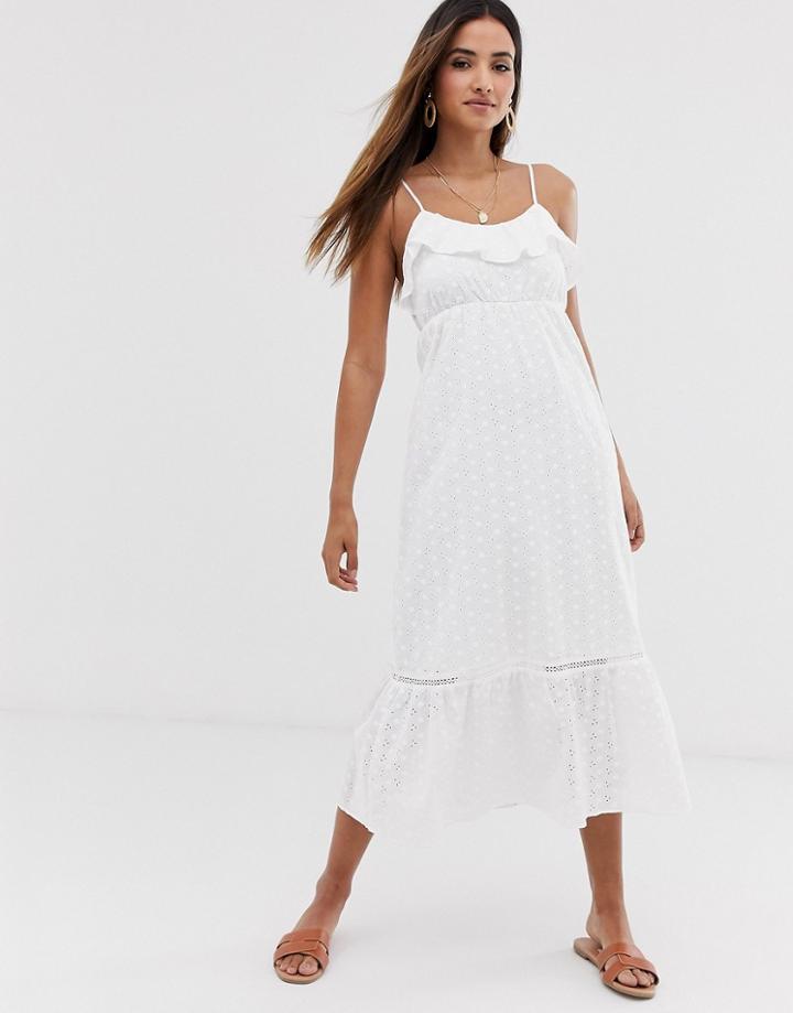 Stradivarius Maxi Dress In White - White