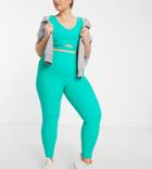 South Beach Plus Ribbed High Waist Leggings In Bright Green