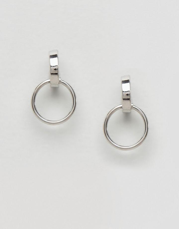 Pieces Circle Stud Earrings - Silver