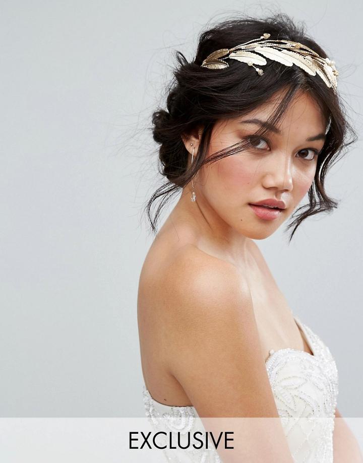 Ribbon & Asher Delicate Half Double Headband - Gold