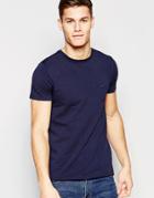 Tommy Hilfiger T-shirt With Flag Logo In Stretch Slim Fit Navy - Navy