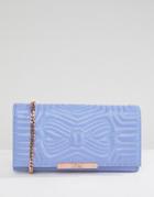 Ted Baker Quilted Bow Matinee Purse In Leather - Blue