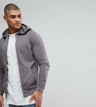 Asos Tall Zip-up Hoodie In Gray - Red