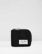 Asos Harris Tweed Zip Around Wallet In Black - Black