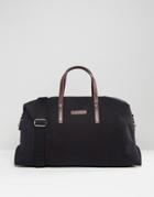 Smith And Canova Canvas Carryall With Leather Trims - Black