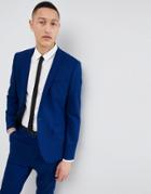 Asos Design Skinny Suit Jacket In Royal Blue - Blue