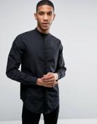 Asos Regular Fit Shirt With Side Pockets - Black