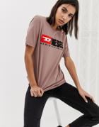 Diesel Denim Division Logo T Shirt - Purple