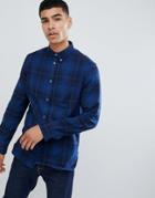 French Connection Large Over Check Shirt-blue