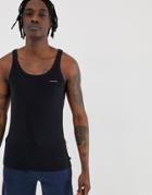 Diesel Logo Lounge Tank In Black - Black