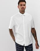 Asos Design Oversized Oxford Shirt In White - White