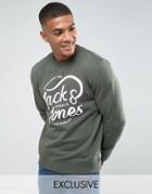 Jack & Jones Originals Sweatshirt With Brand Graphic - Green