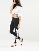 Ellesse Leggings With Side Logo Print - Black