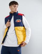 Ellesse Sorbo Padded Block Panel Vest In Navy - Navy