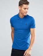 Asos Muscle Pique Polo Shirt In Blue - Blue