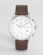 Nixon A1163 Station Chronograph Leather Watch In Brown - Brown