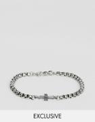 Seven London Cross Chain Bracelet In Silver Exclusive To Asos - Silver