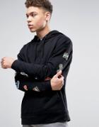 Asos Oversized Hoodie With Patch Sleeves - Black