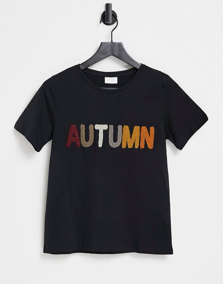Vila T-shirt In Black