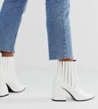 Z Code Z Exclusive Idaa White Patent Heeled Chelsea Boots