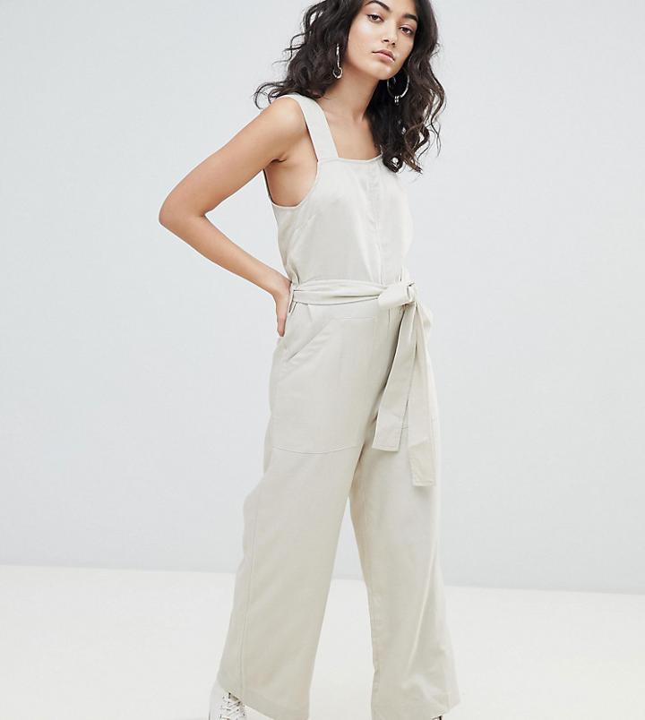 Weekday Wide Leg Jumpsuit With Tie Waist