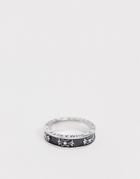 Seven London Black Band Ring-silver