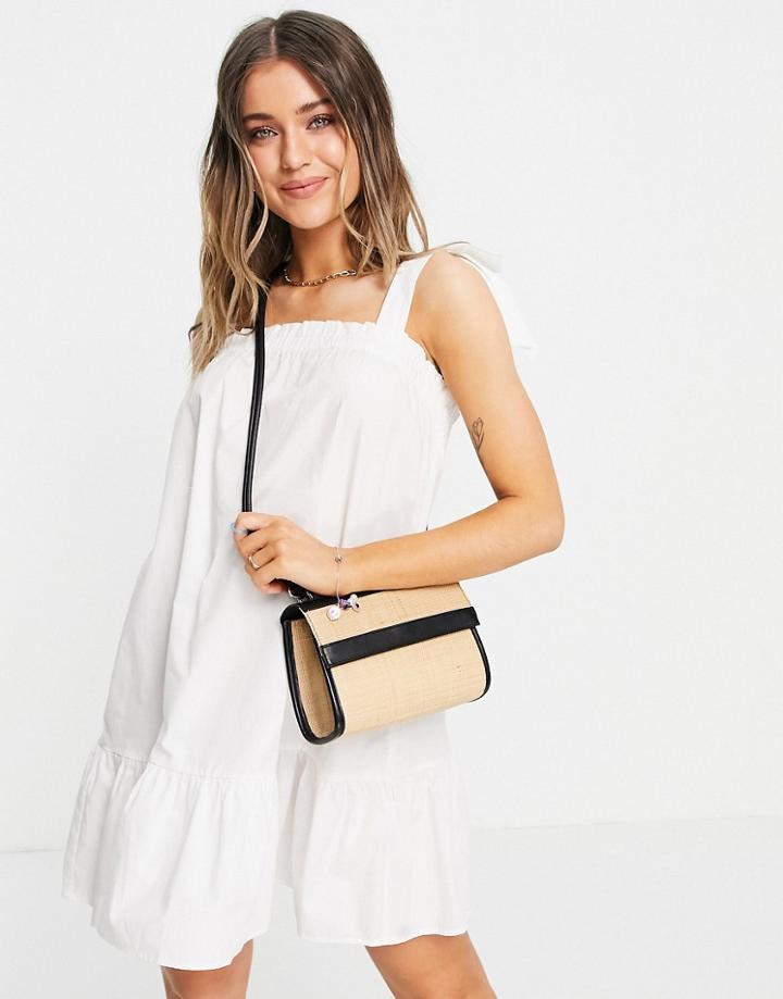 New Look Tie Strap Mini Sundress In White