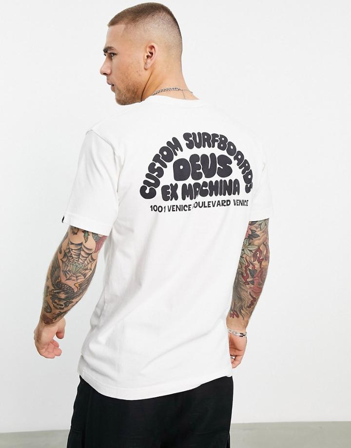 Deus Ex Machina Surf Crew Venice Beach T-shirt In White