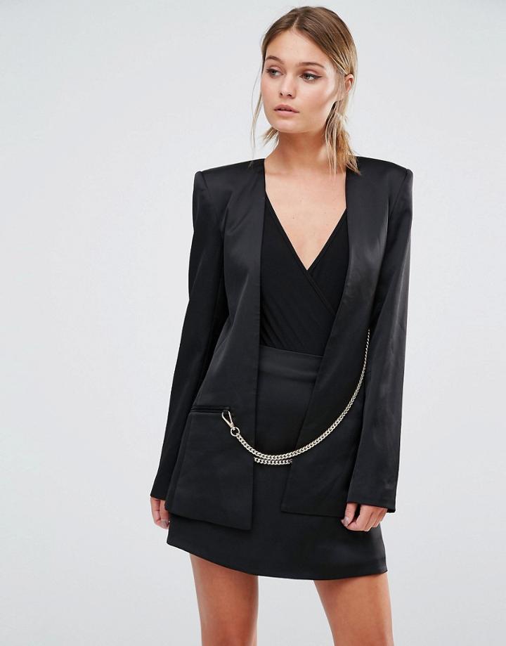 Stylestalker Chain Detail Blazer - Black