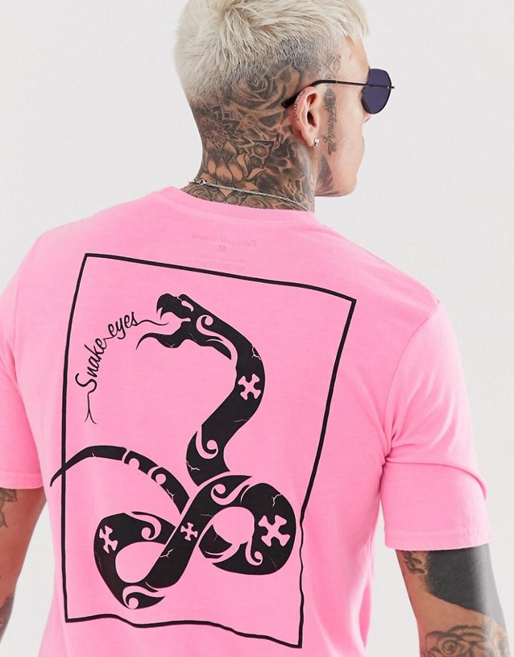 Bolongaro Trevor Neon Snake Back Print T-shirt - Pink