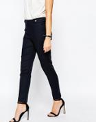 Oasis Cotton Straight Leg Pants - Navy