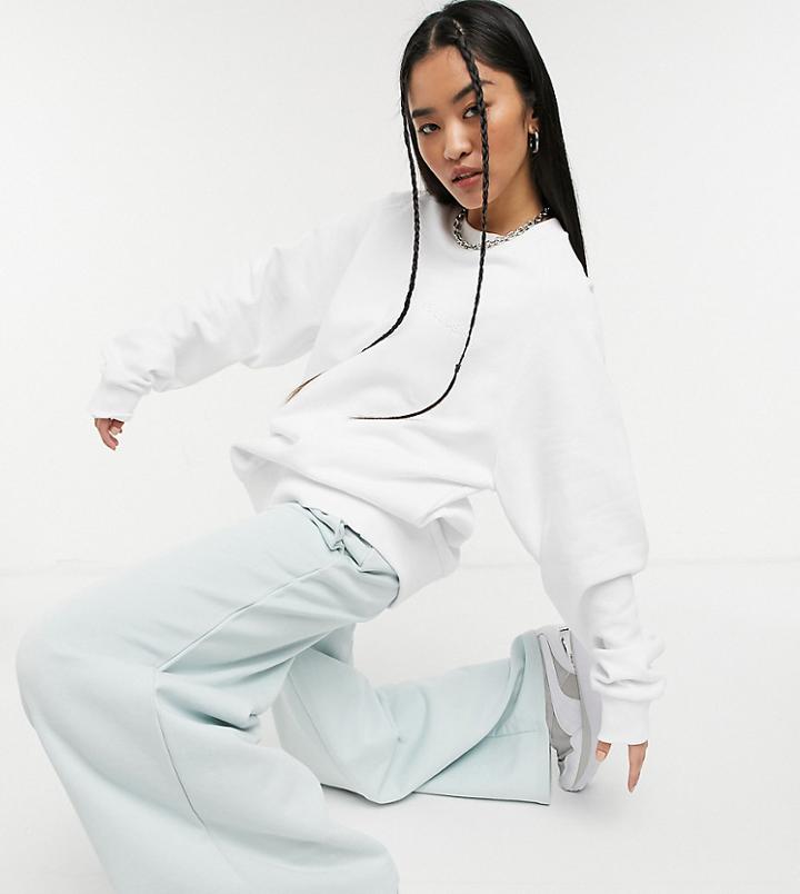 Collusion Oversized Embroidered Sweatshirt In White
