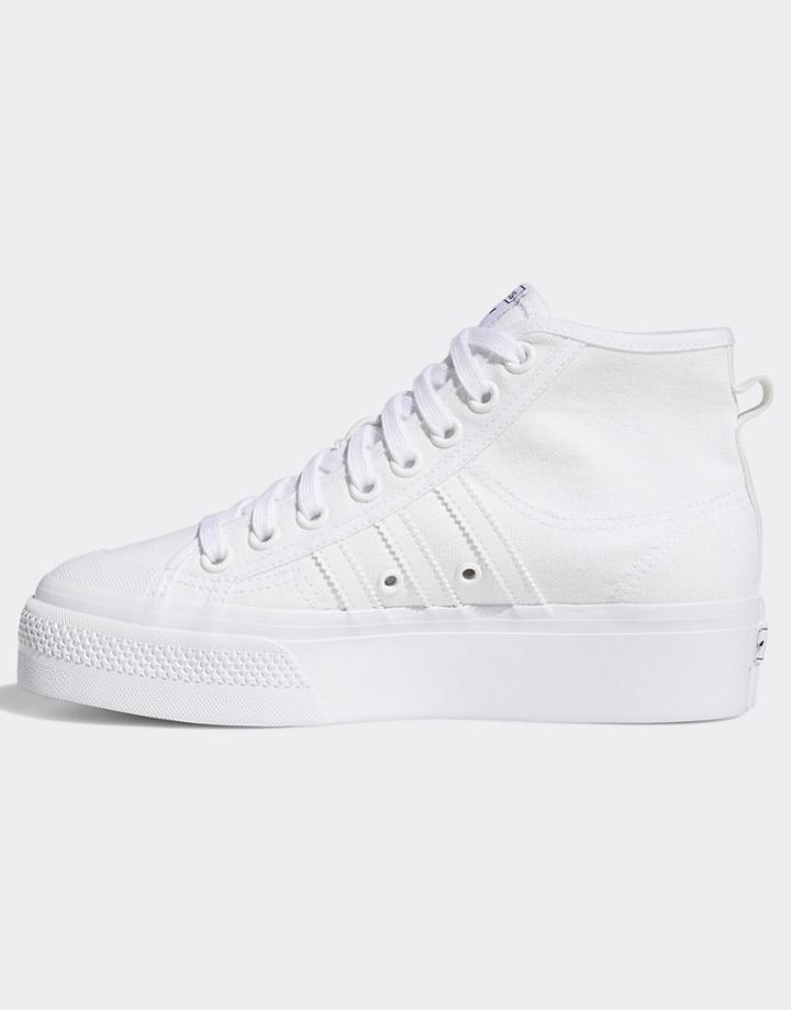 Adidas Originals Nizza Platform Sneakers In White